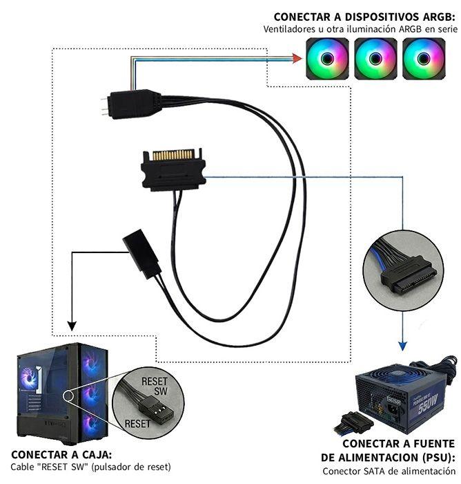Controlador de Iluminação ARGB COOLBOX COO-ARGB-CTRL01 (A-RGB) — miniatura 2