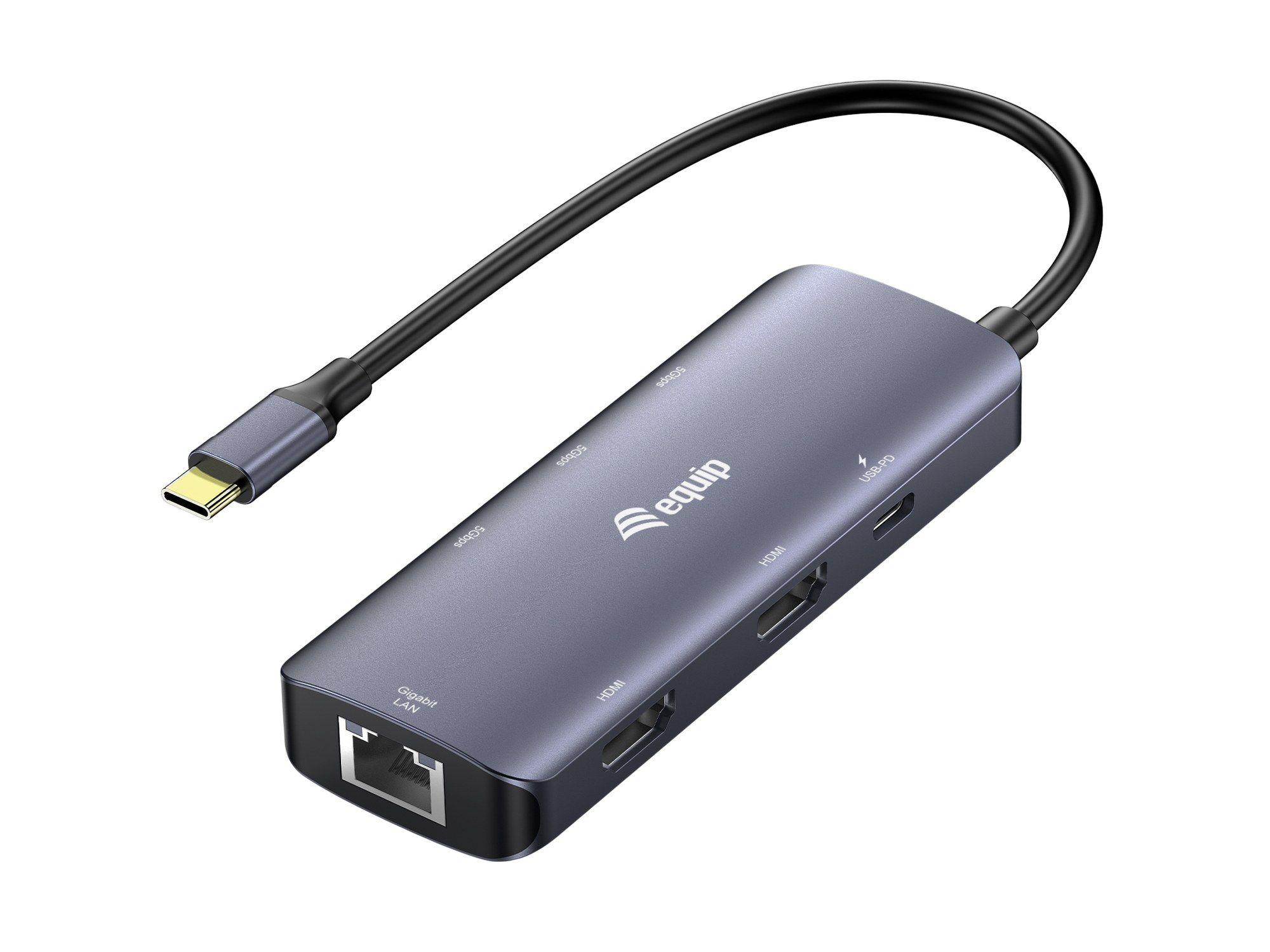Base de Ligação USB-C EQUIP 133501 (4096 x 2160 pixels - Cinzento)