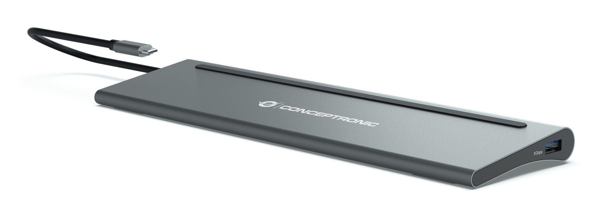 Estação de Ancoragem USB-C CONCEPTRONIC DONN17G (18 cm - Universal - Cinzento), miniatura 4