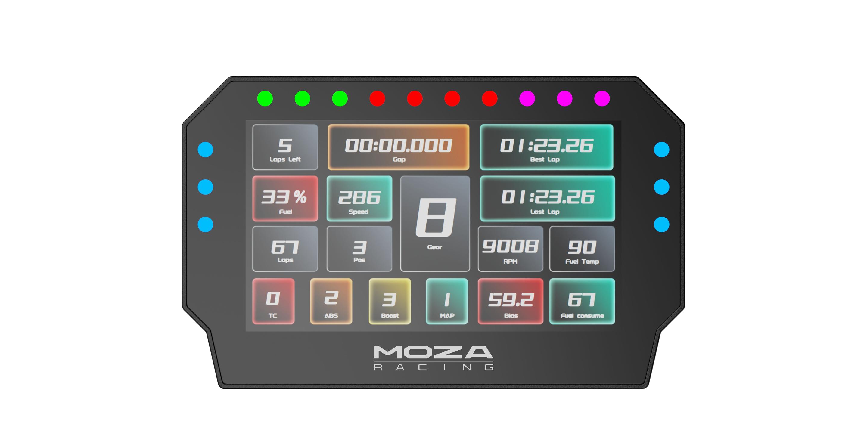 Dashboard de Simulação MOZA RACING CM2 (LCD tátil 5" 720p - Preto)