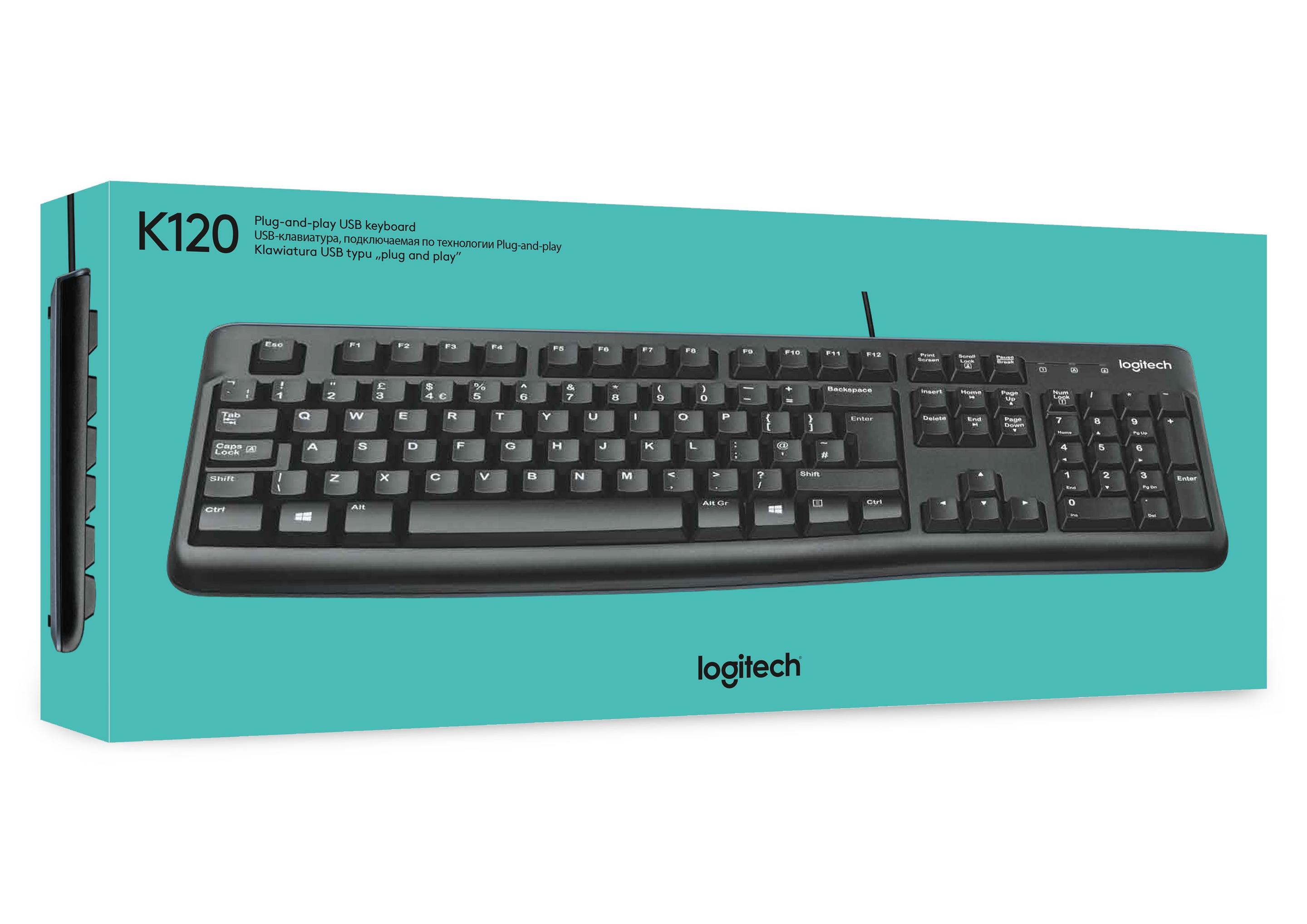 Teclado LOGITECH K120 for Business (Francês - Tamanho completo - USB - Preto) — miniatura 11
