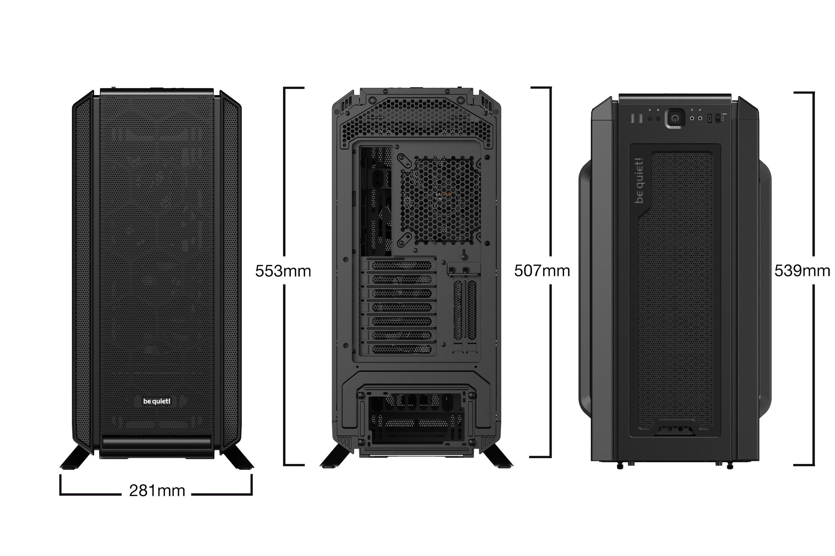 Caixa PC Extended-ATX BE QUIET! Silent Base 802 (Midi Tower - EATX, Mini-ITX, ATX, micro-ATX - 18,5 cm - Preto) — miniatura 2