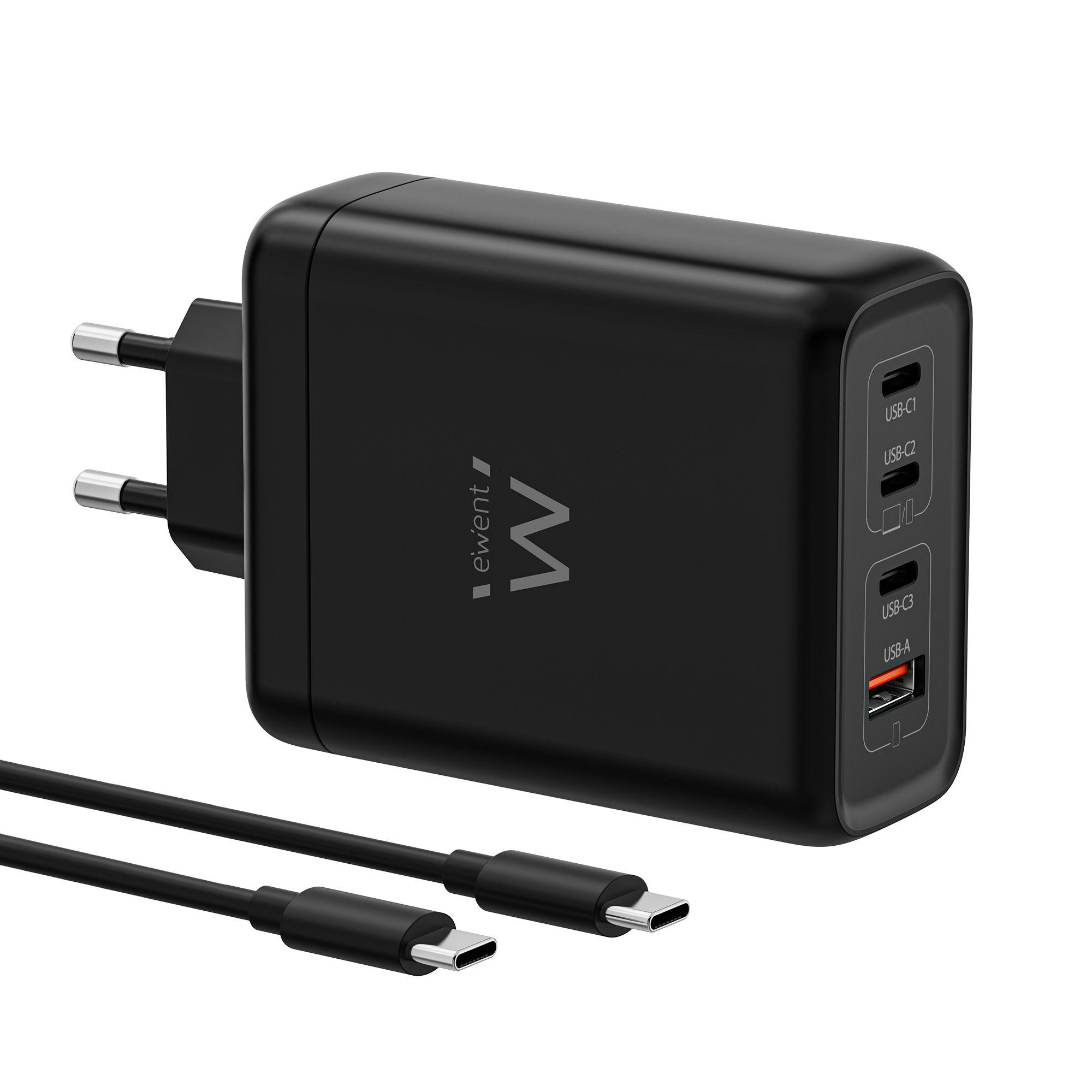 Carregador USB-C EWENT EW1337 (Universal - Tipo C - Preto)