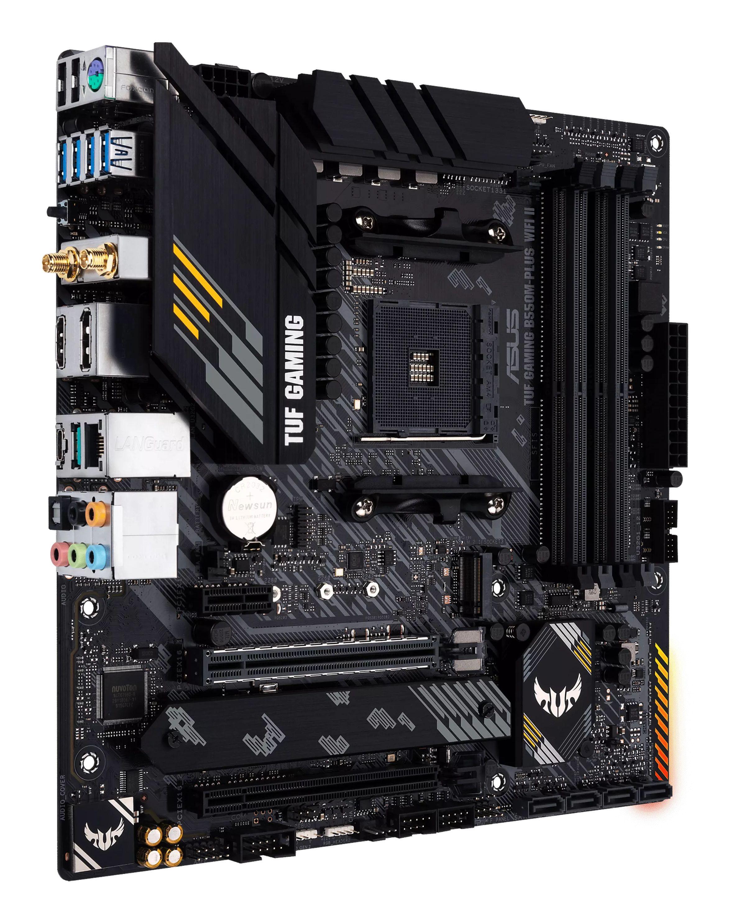 Motherboard ASUS TUF GAMING B550M-PLUS WIFI II (AM4 - micro-ATX - Duplo canal - Preto), miniatura 3