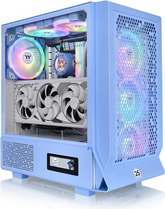 Caixa PC Midi Tower THERMALTAKE Ceres 330 TG ARGB (ATX, EATX, micro ATX, Mini-ITX - Midi Tower - SPCC, vidro temperado - Azul Hortênsia)