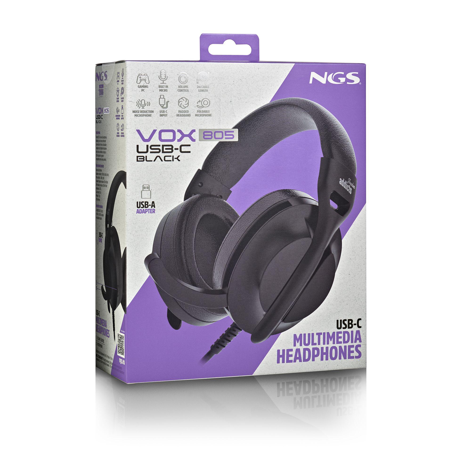Headset NGS VOX805-C (Binaural - Com fios - Circum-aural - Preto), miniatura 5