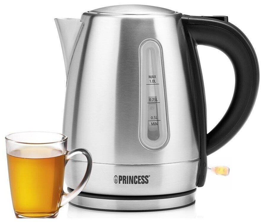 Jarro Elétrico PRINCESS 236023 (2200 W - 1 l - Aço inoxidável - Preto e Inox) — miniatura 3