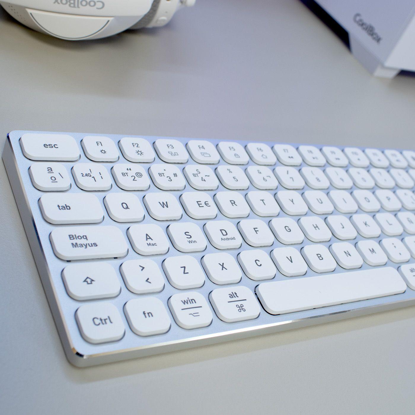 Teclado COOLBOX Moonlight Key B431 (Internacional - USB + RF Wireless + Bluetooth - Branco/Prateado), miniatura 4