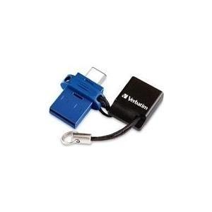 Pen USB VERBATIM Store 'n' Go Dual Drive 49966 (Sem tampa - USB Type-A / USB Type-C - USB 3.2 Gen 1 - Preto/Azul/Prateado)