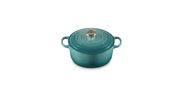 Caçarola Redonda LE CREUSET Signature 24 cm (Ferro fundido esmaltado - Azul Riviera)