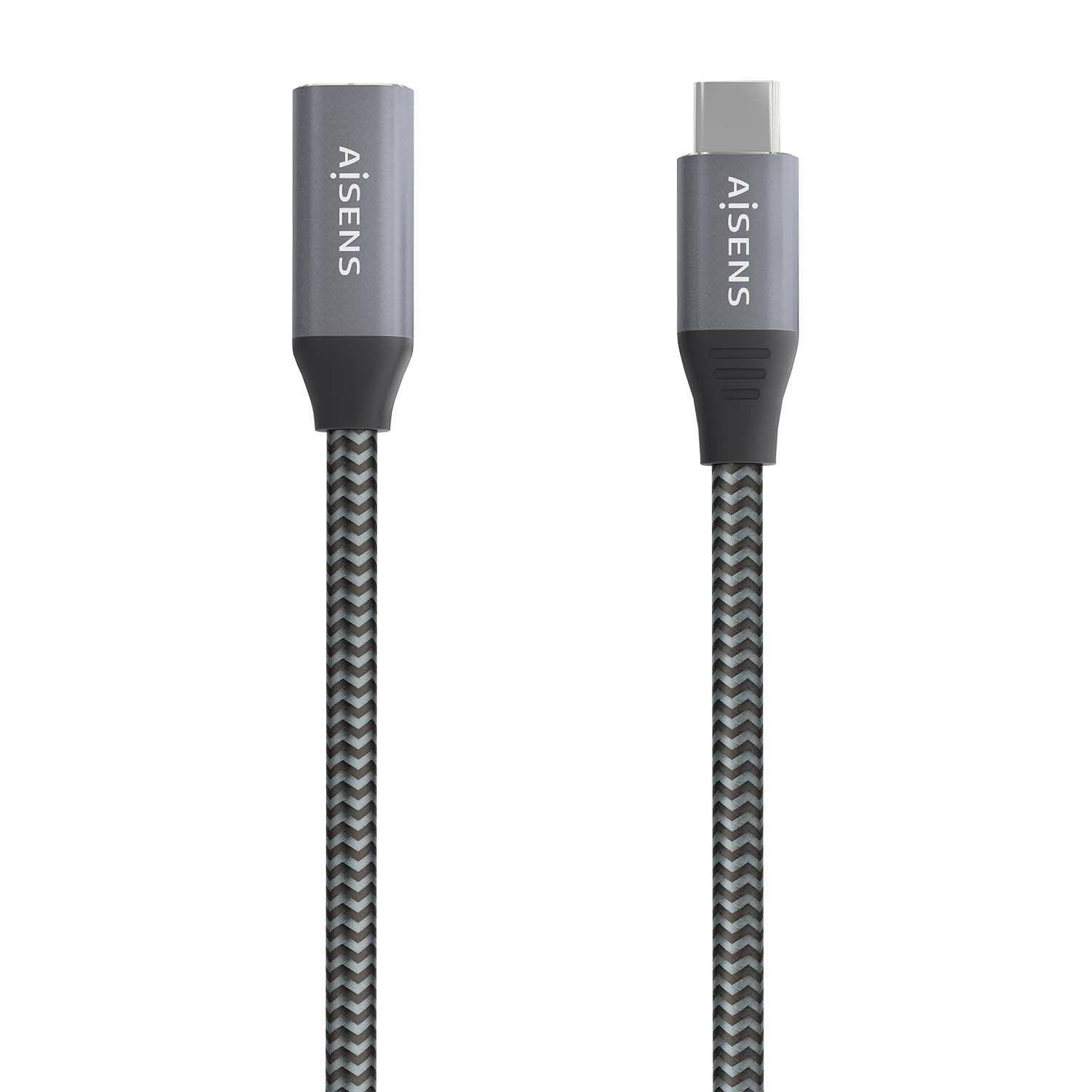 Cabo de Extensão USB-C AISENS A107-0760 (0,5 m - USB C - Cinzento) — miniatura 3
