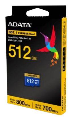 Cartão de Memória ADATA Premier Extreme SD7.1 Gen3 512GB (512GB - 800 MB/s - Azul e Amarelo), miniatura 2