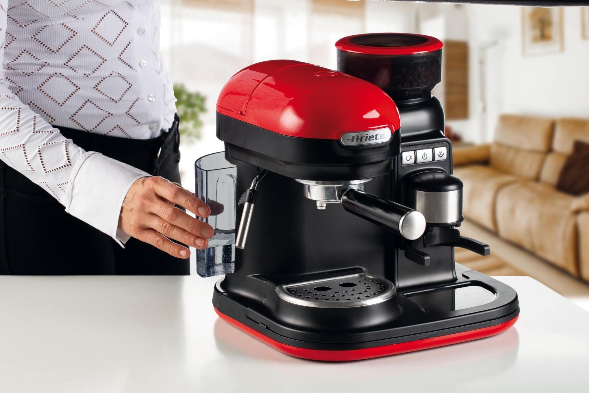 Máquina de Café Expresso Manual ARIETE Moderna 1318/00 (Café moído e grãos de café - 1080 W - 15 bar - Vermelho), miniatura 4