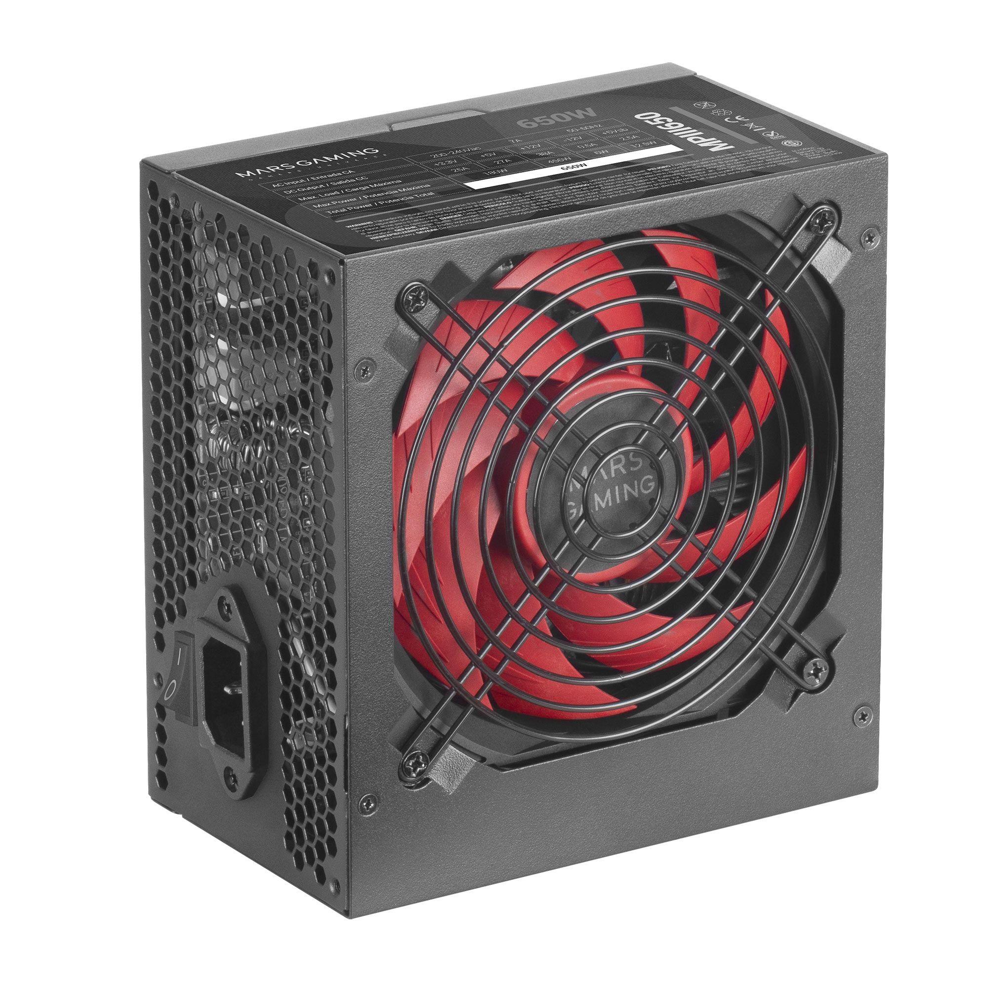 Fonte de Alimentação MARS GAMING MPIII650 (ATX - 650 W - Não modular - Preto), miniatura 6