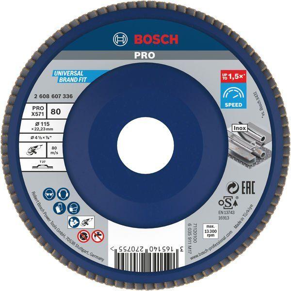 Disco de Lamelas BOSCH PRO X571 (Óxido de alumínio e zircónio - 115 mm), miniatura 2