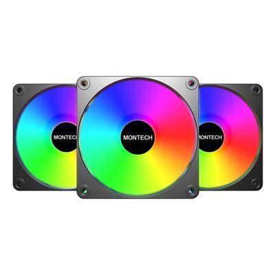 Ventoinha para Caixa de PC MONTECH GF120R V2 ARGB 3 in 1 Pack (B) (ARGB - Preto e branco)