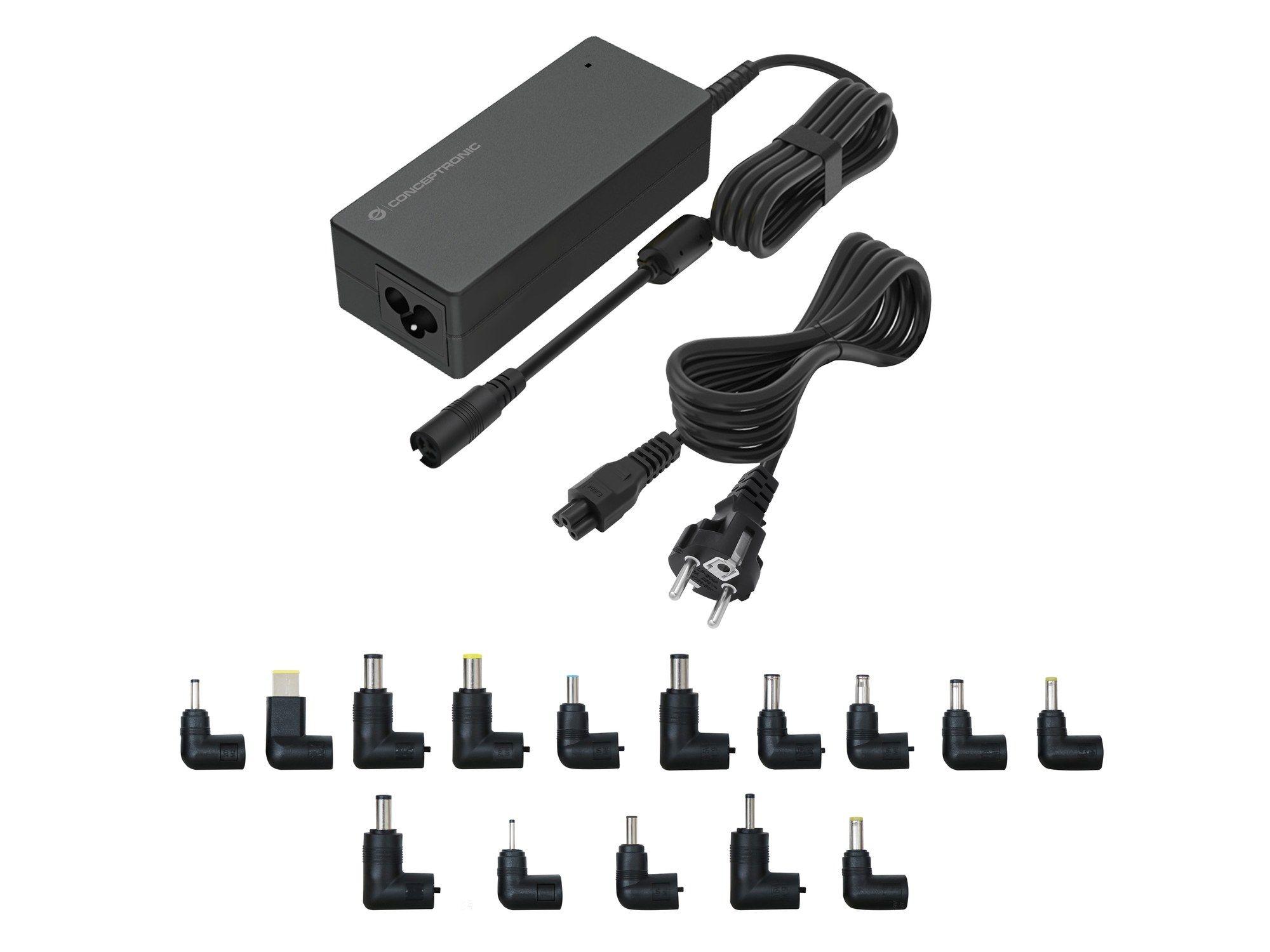 Carregador de Portátil Universal CONCEPTRONIC OZUL08B15 (90 W - 2 A - 6 A - Preto)