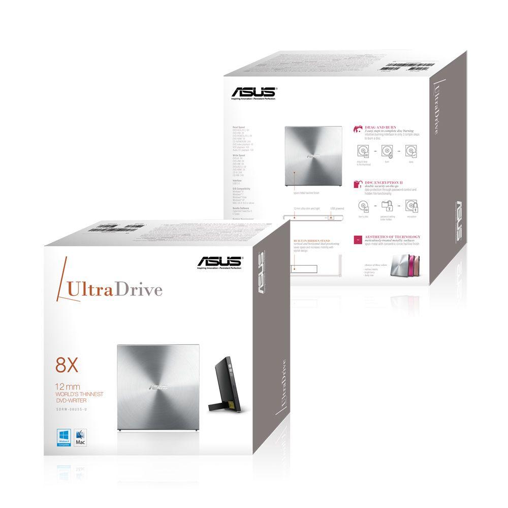Gravador de DVD Externo ASUS SDRW-08U5S-U (Metálico) — miniatura 2