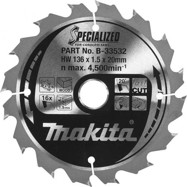 Disco de Serra Circular MAKITA B-33532 (Carboneto), miniatura 2