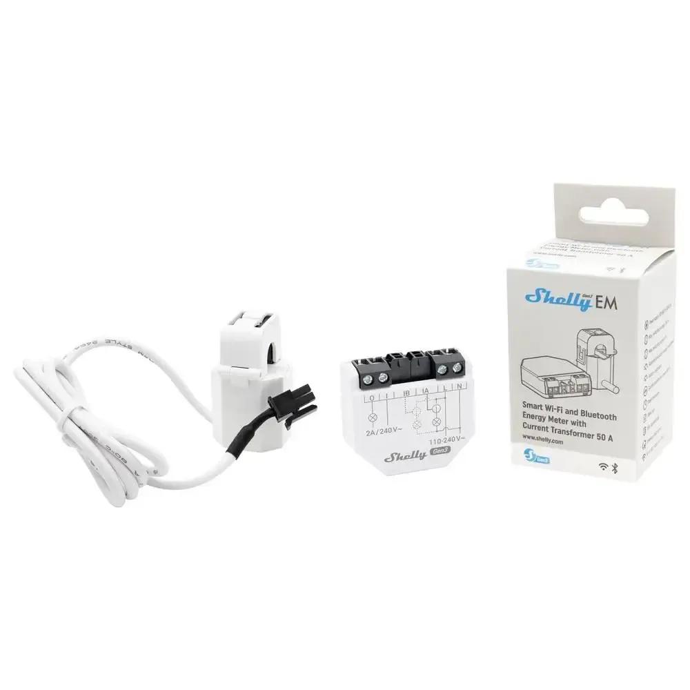 Módulo de Automação para Medição de Energia SHELLY EM Gen3 + 50A CT (Plástico - Branco e Cinzento Escuro), miniatura 2