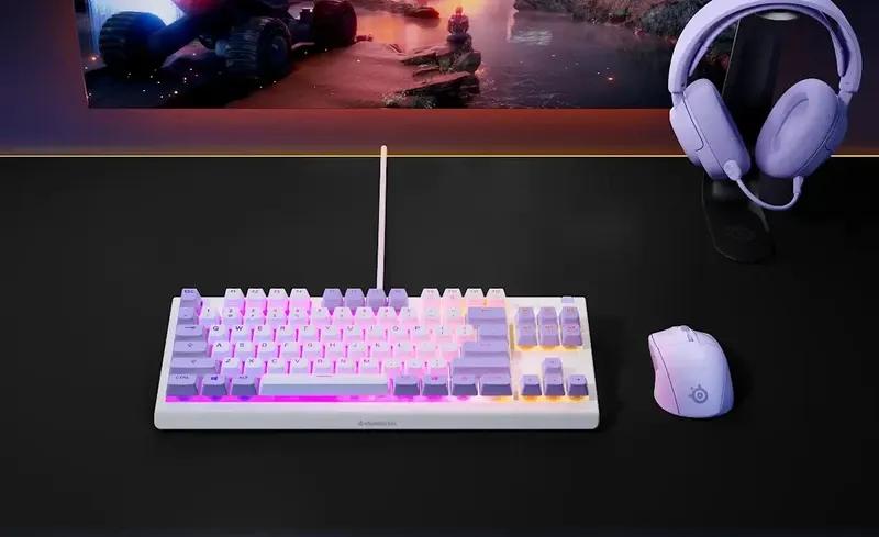 Teclado STEELSERIES Apex 3 TKL Amethyst (US - TKL, sem teclado numérico - RGB personalizável, 8 zonas - Branco) — miniatura 4