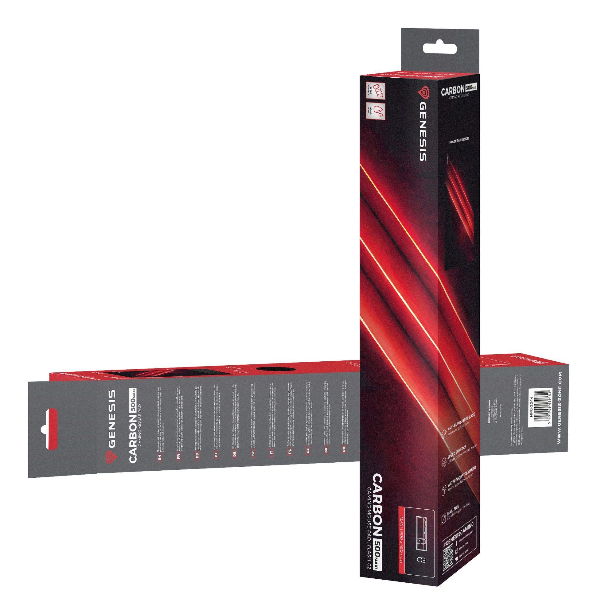 Rato GENESIS Carbon 500 Maxi Flash G2 (Preto/Vermelho) — miniatura 6