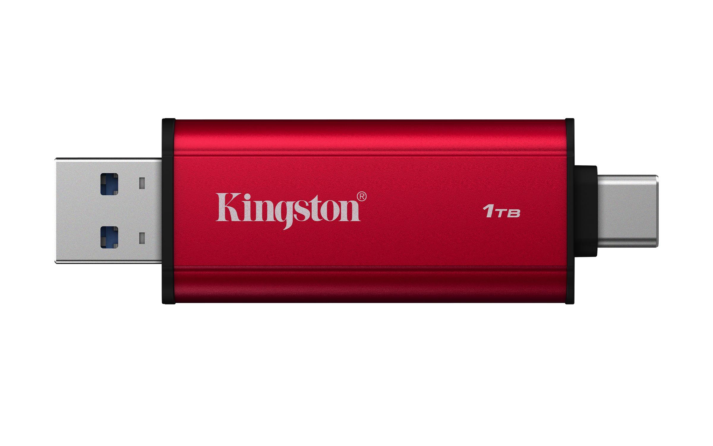 SSD KINGSTON Dual Portable (1 TB - USB 3.2 Gen2 - Preto e Vermelho) — miniatura 2