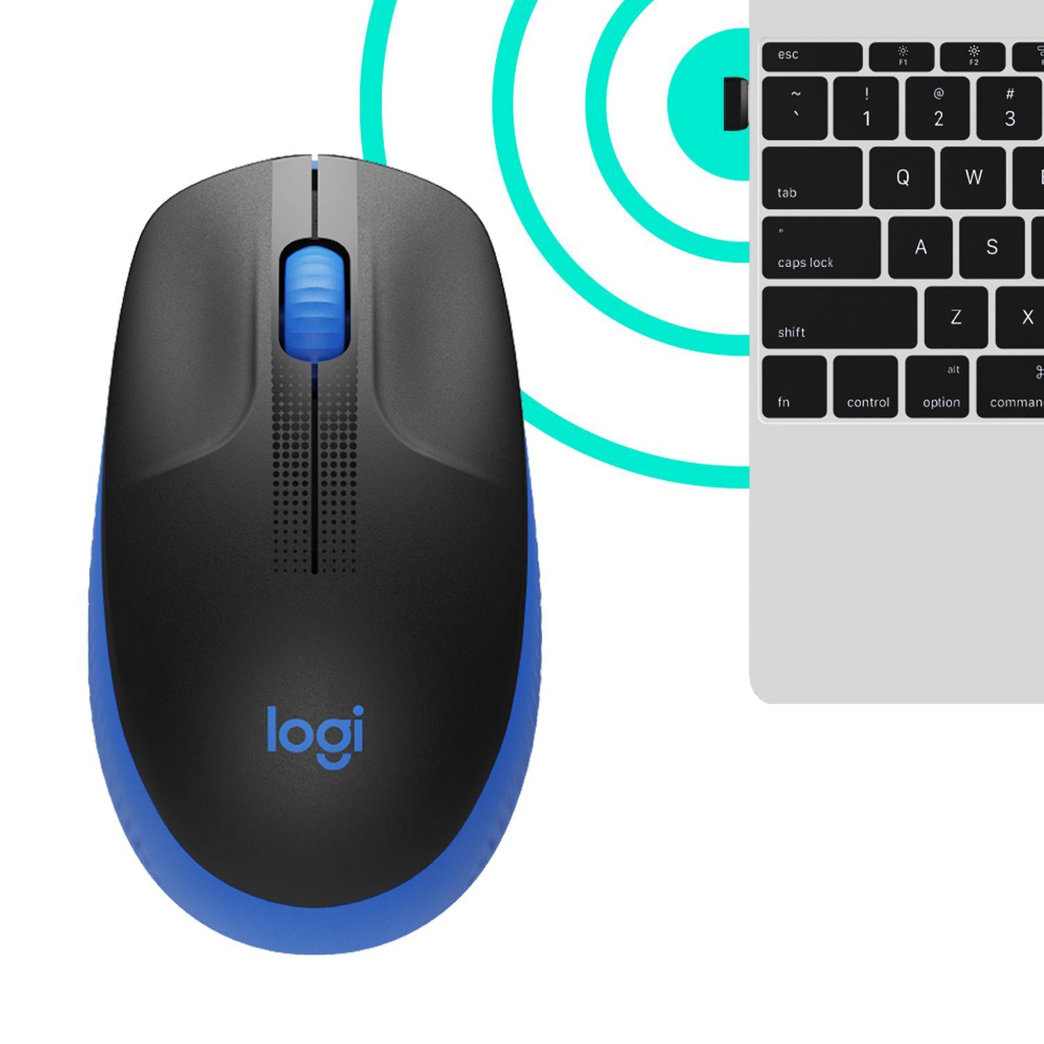 Rato LOGITECH M190 (Ambidestro - 1000 DPI - Ótico - Azul) — miniatura 4