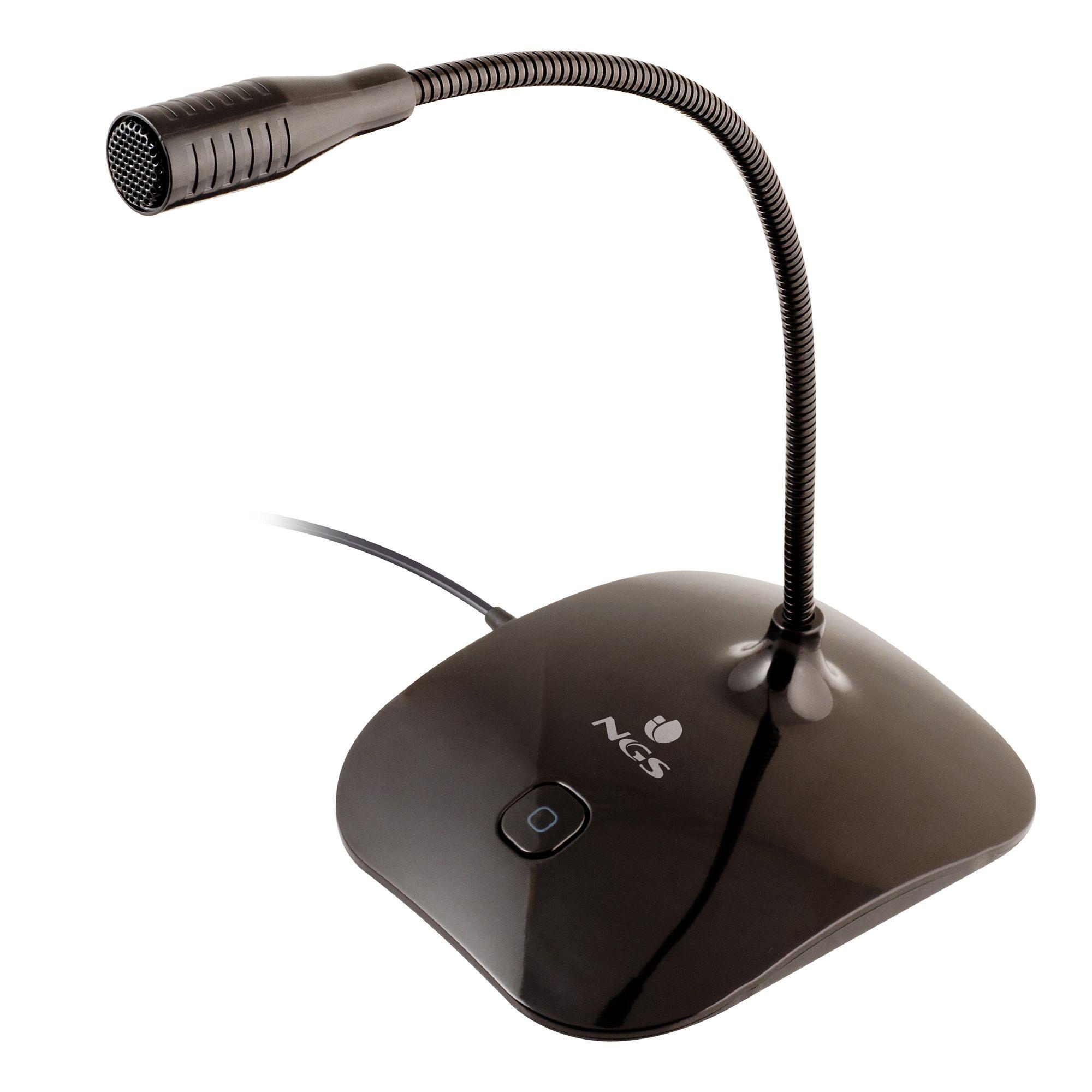 Microfone NGS MS-115 (Microfone para PC - Com fios - 3.5 mm - Preto)
