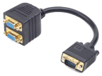 Adaptador VGA GEMBIRD CC-VGAX2-20CM (20 cm - 2x VGA - Preto)