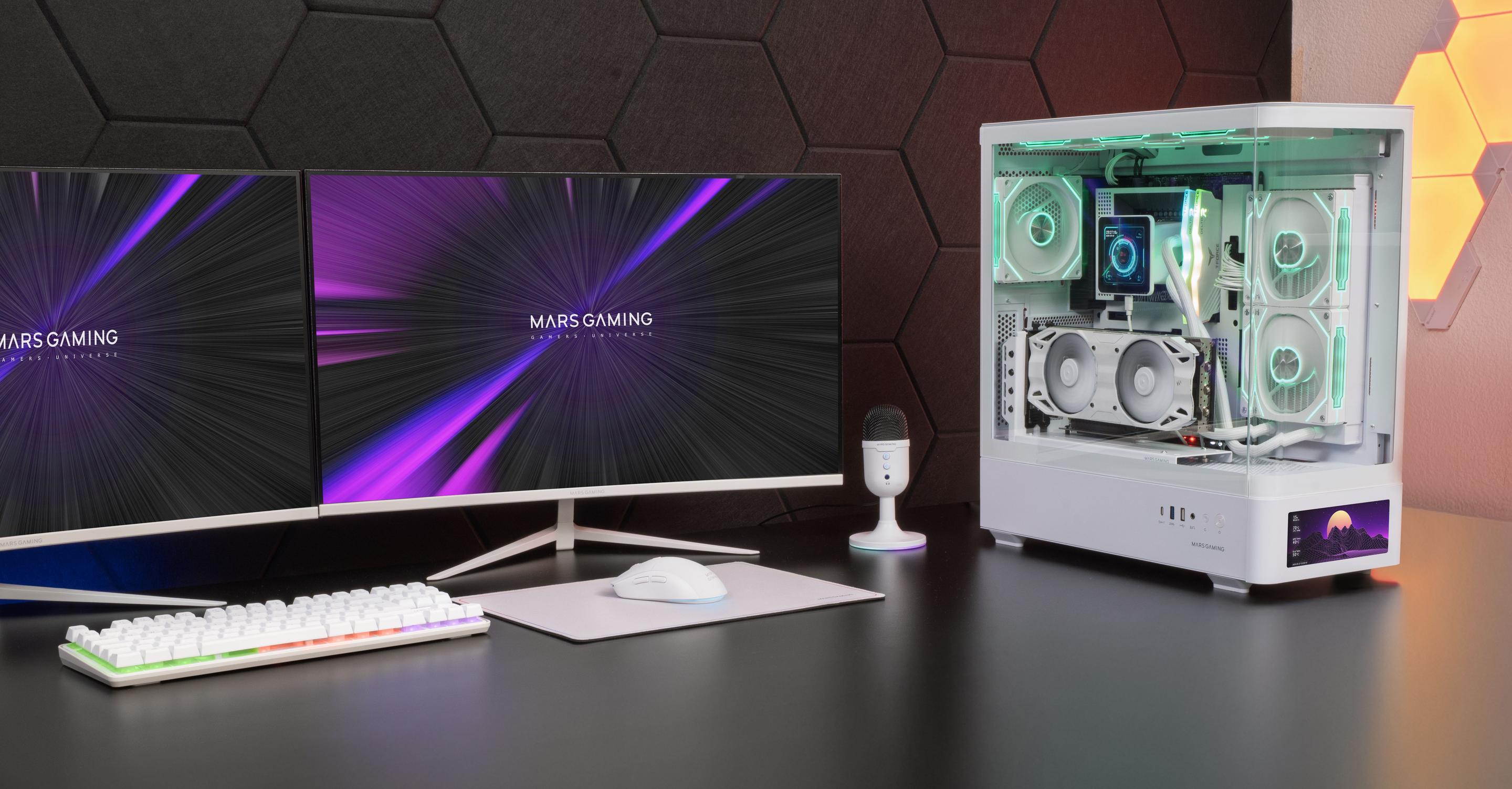 Caixa PC ATX MARS GAMING MCLCDPROW (LCD IPS 7,2" - Branco) — miniatura 8