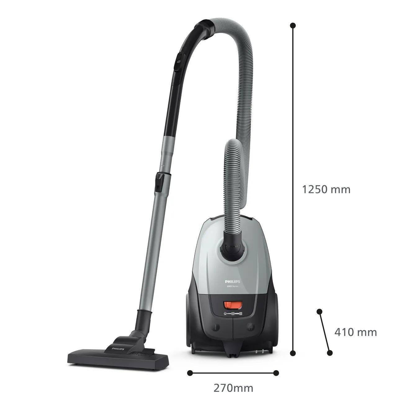Aspirador com Saco PHILIPS XD2142/12 (Altura 24,1 cm - 3 l - Tapete, Piso duro, Estofos - Cinzento/Preto), miniatura 5