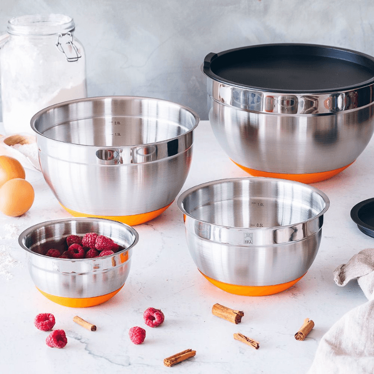 Conjunto de Taças BRA Efficient Bowl Set (Aço inoxidável - Inox e Laranja), miniatura 4