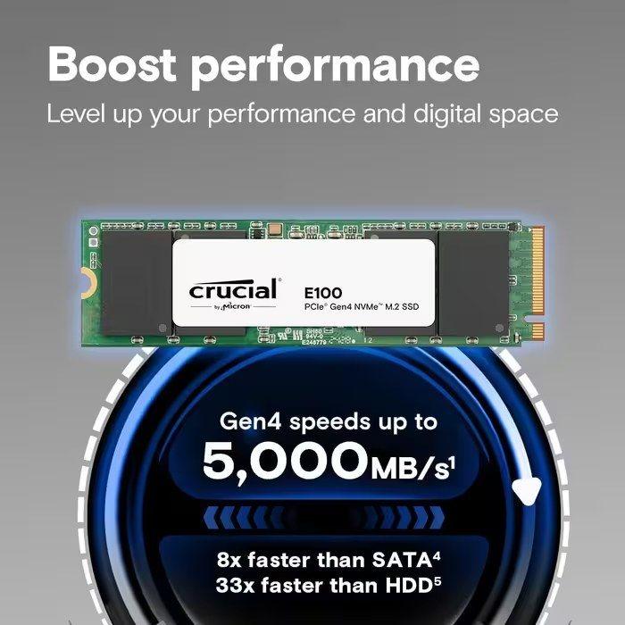 SSD CRUCIAL E100 (2TB - M.2 2280 - NVMe PCIe Gen4 x4) — miniatura 2