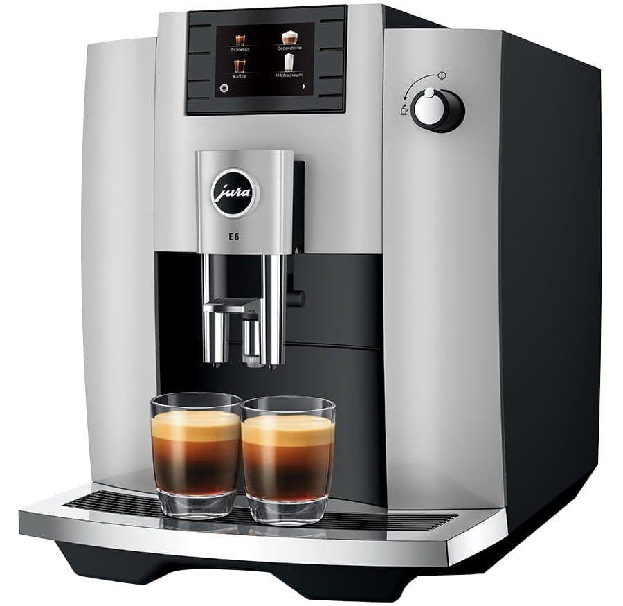 Máquina de Café Superautomática JURA E6 Platinum 15440 (Grãos de café e café moído - 1450 W - 15 bar - Preto/Platina)