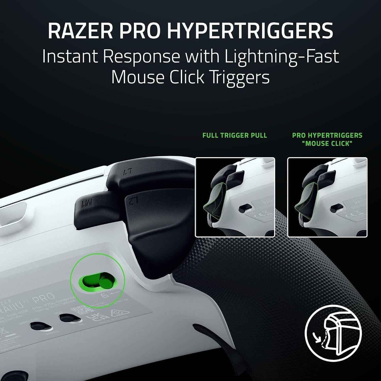 Comando Gaming RAZER Raiju V3 Pro (PlayStation - Com fios e sem fios - Branco e Preto) — miniatura 6