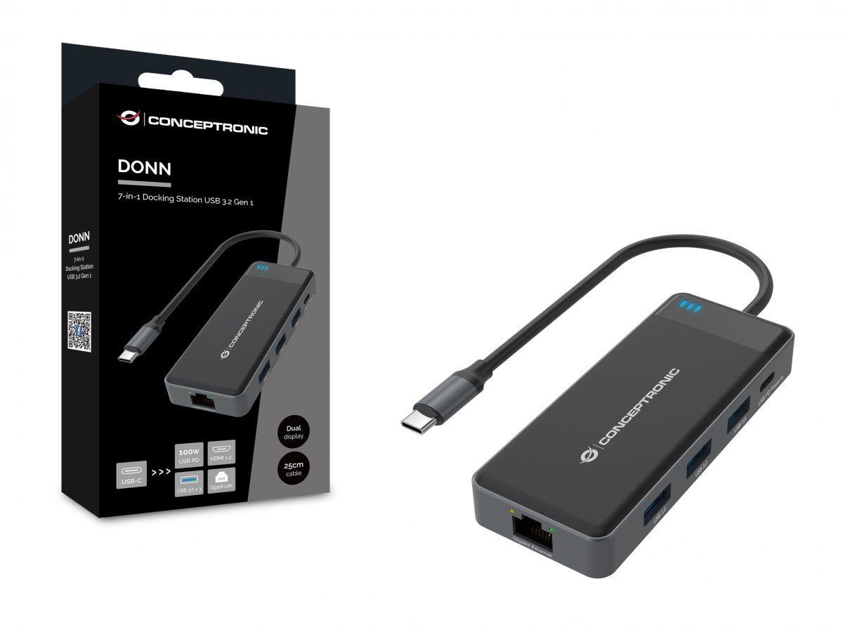 Hub USB-C CONCEPTRONIC DONN14G (0,25 m - Cinzento) — miniatura 4