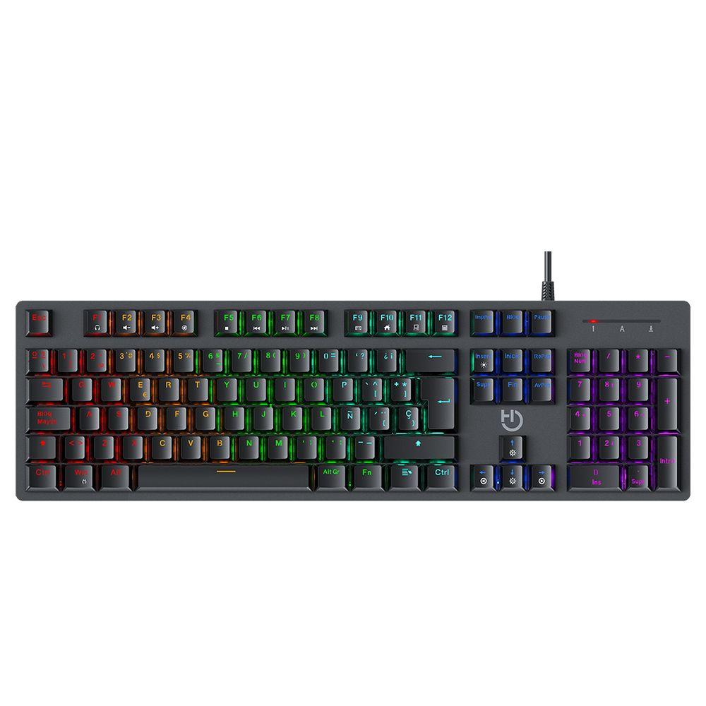 Teclado HIDITEC GK400 (ES - Interruptor de chave mecânico - Tamanho completo - Preto)