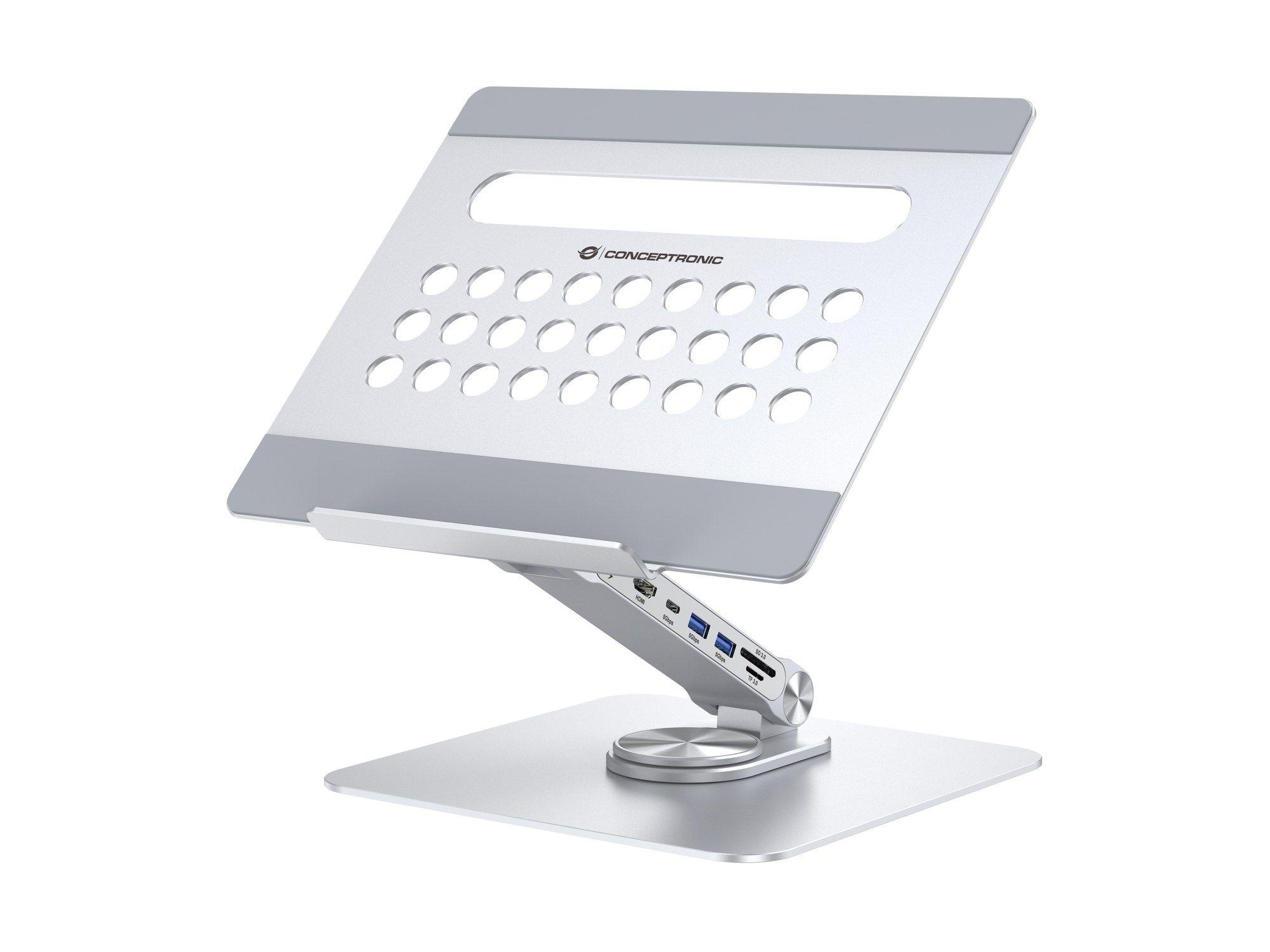 Suporte para Portátil com Docking Station CONCEPTRONIC DONN27G (40 cm - Prateado), miniatura 2