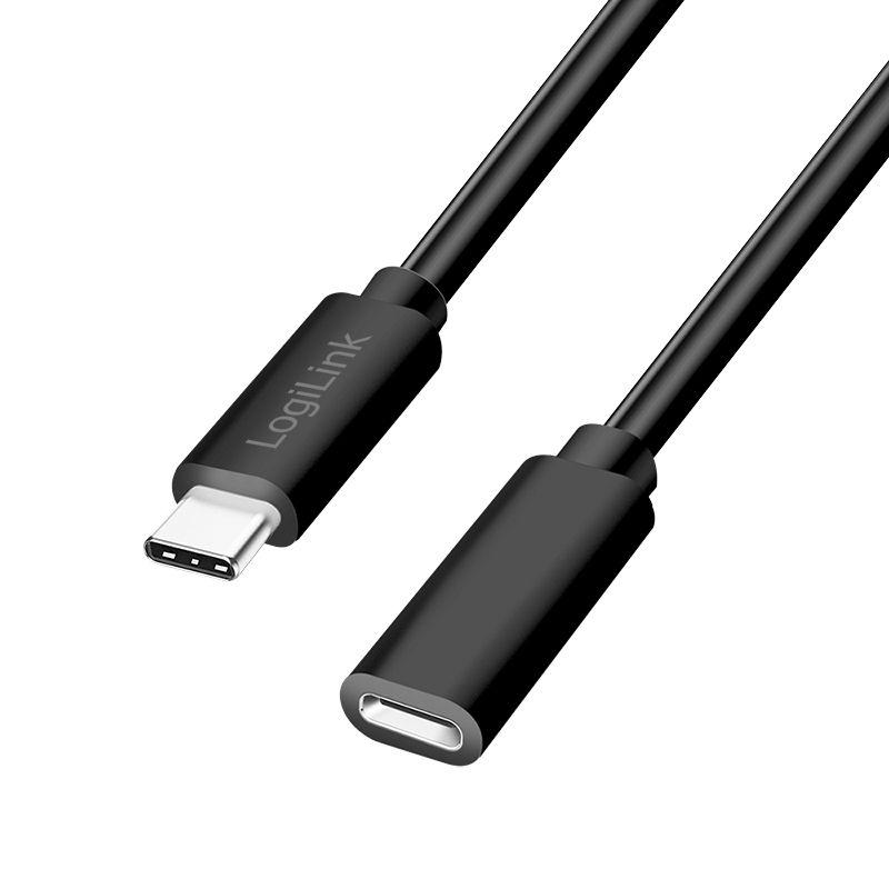 Cabo de Extensão USB-C LOGILINK CU0212 (3 m - USB-C - Preto)