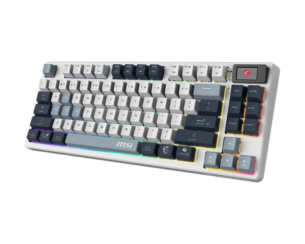 Teclado MSI FORGE GK600 TKL W SKY (Inglês - Kailh Low-Profile White - USB + Bluetooth - Azul e Branco) — miniatura 3