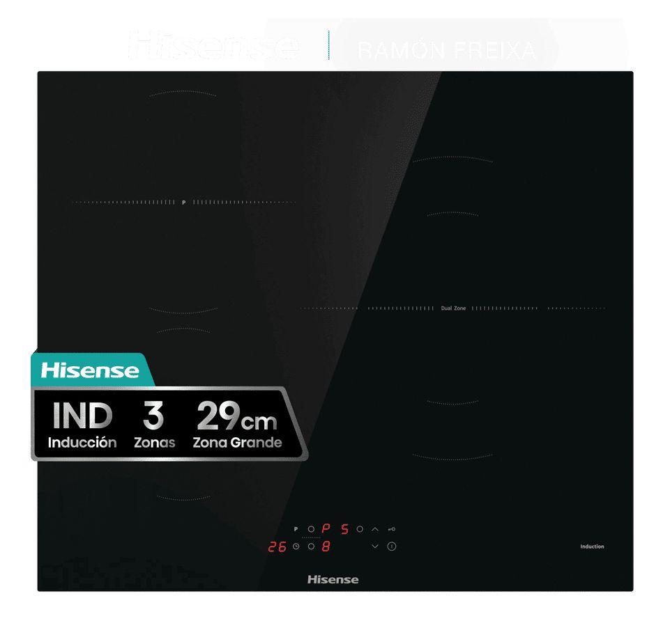 Placa de Indução Encastre HISENSE HI6311BSCE (3 zonas - 7200 W - Vidro-cerâmica - Preto)