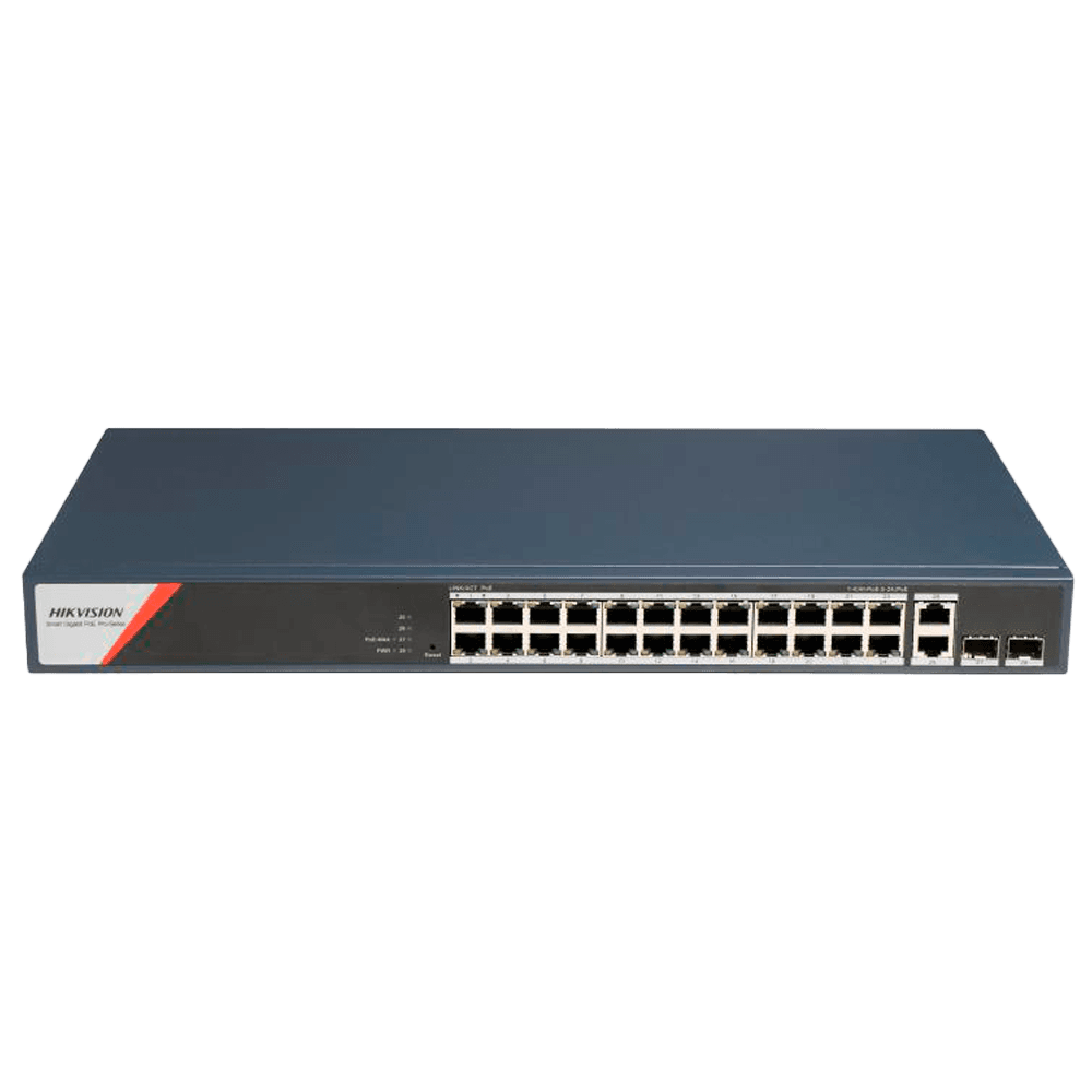 Switch de Rede Gerível HIKVISION DS-3E1528HP-SI-24P2T2F (Gigabit Ethernet - 56 Gbit/s - Azul)