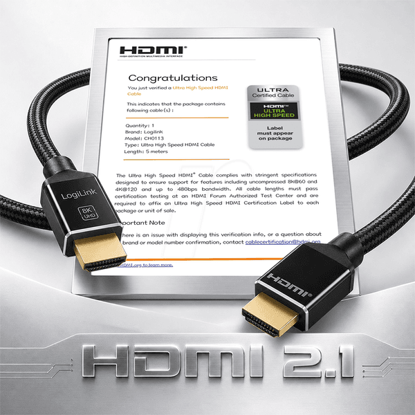 Cabo HDMI LOGILINK CH0113 (5 m - HDMI-A macho - Preto), miniatura 2
