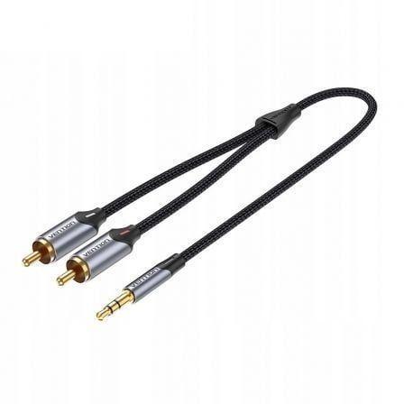 Cabo Estéreo VENTION BCNBI (3 m - 2 x RCA macho - Jack de 3,5 mm macho - Cinzento)