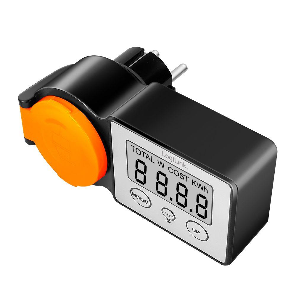 Medidor de Consumo de Energia LOGILINK EM0007 (LCD 2" - 16 A - Preto/Laranja)