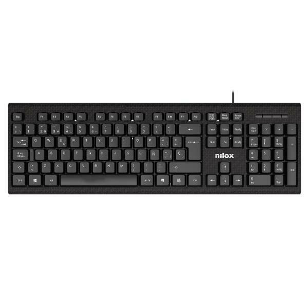 Teclado NILOX NXKBE000011 (Espanhol - USB - Com fios - Preto)