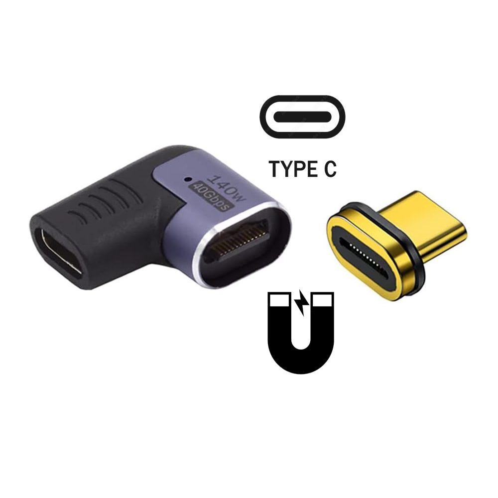 Adaptador Magnético Angular EWENT EC1048 (USB-C - Thunderbolt 3/4 - Preto) — miniatura 2