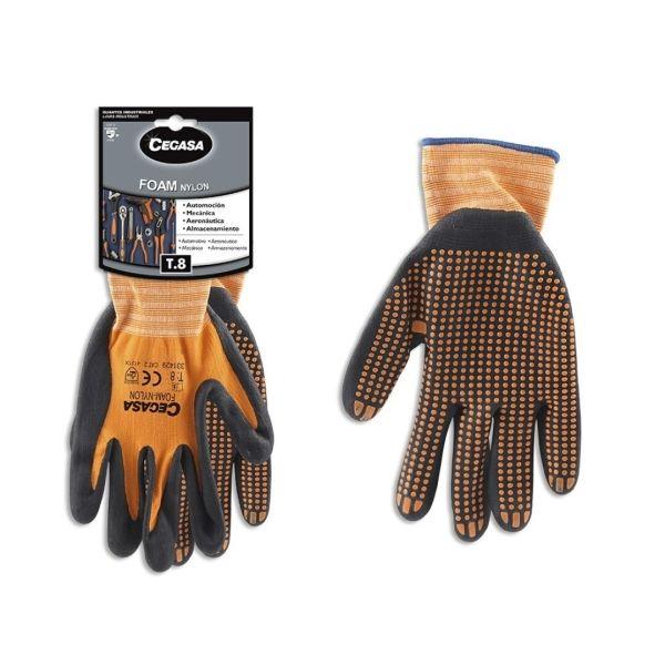 Luvas de Trabalho CEGASA 331429 (Tamanho 8 - Preto/Laranja)