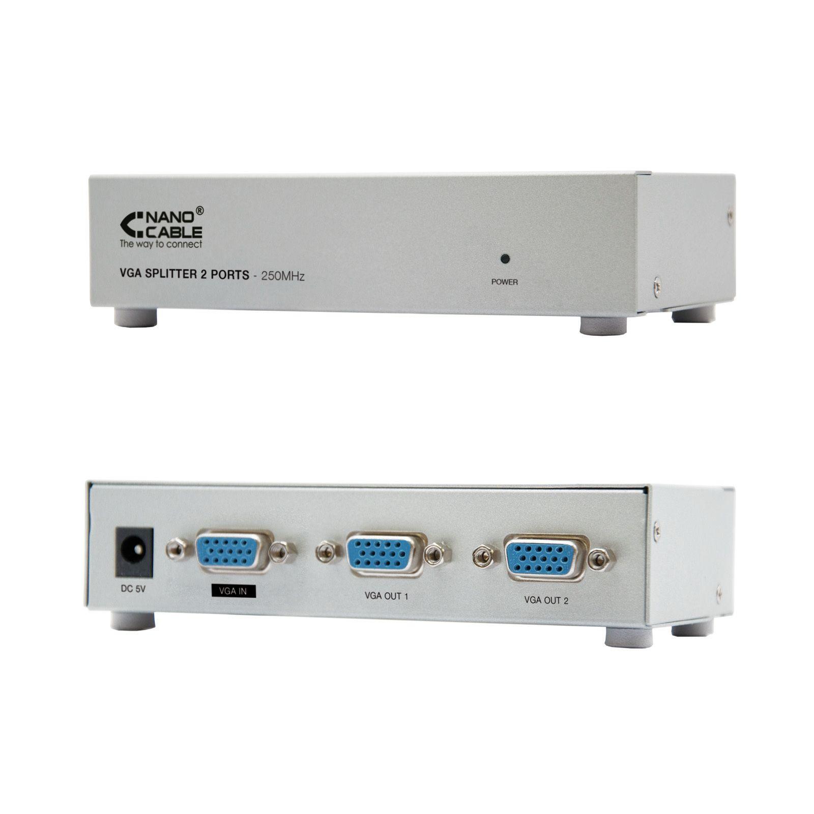 Splitter VGA NANOCABLE 10.25.0002 (VGA fêmea - Prateado)
